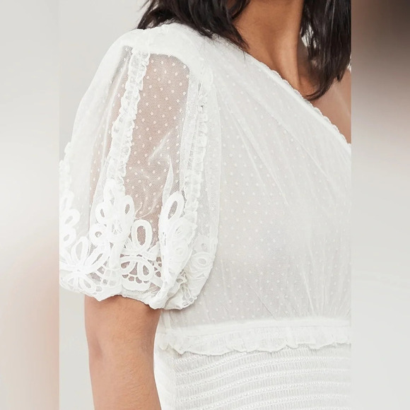 Rococo sand white short cocktail mini dress XS RETROFETE - Picture 4 of 4